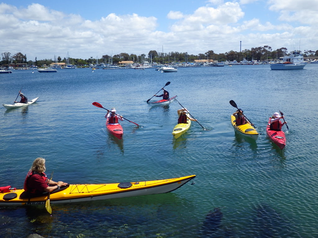 Practicing the "Sculling Stroke".